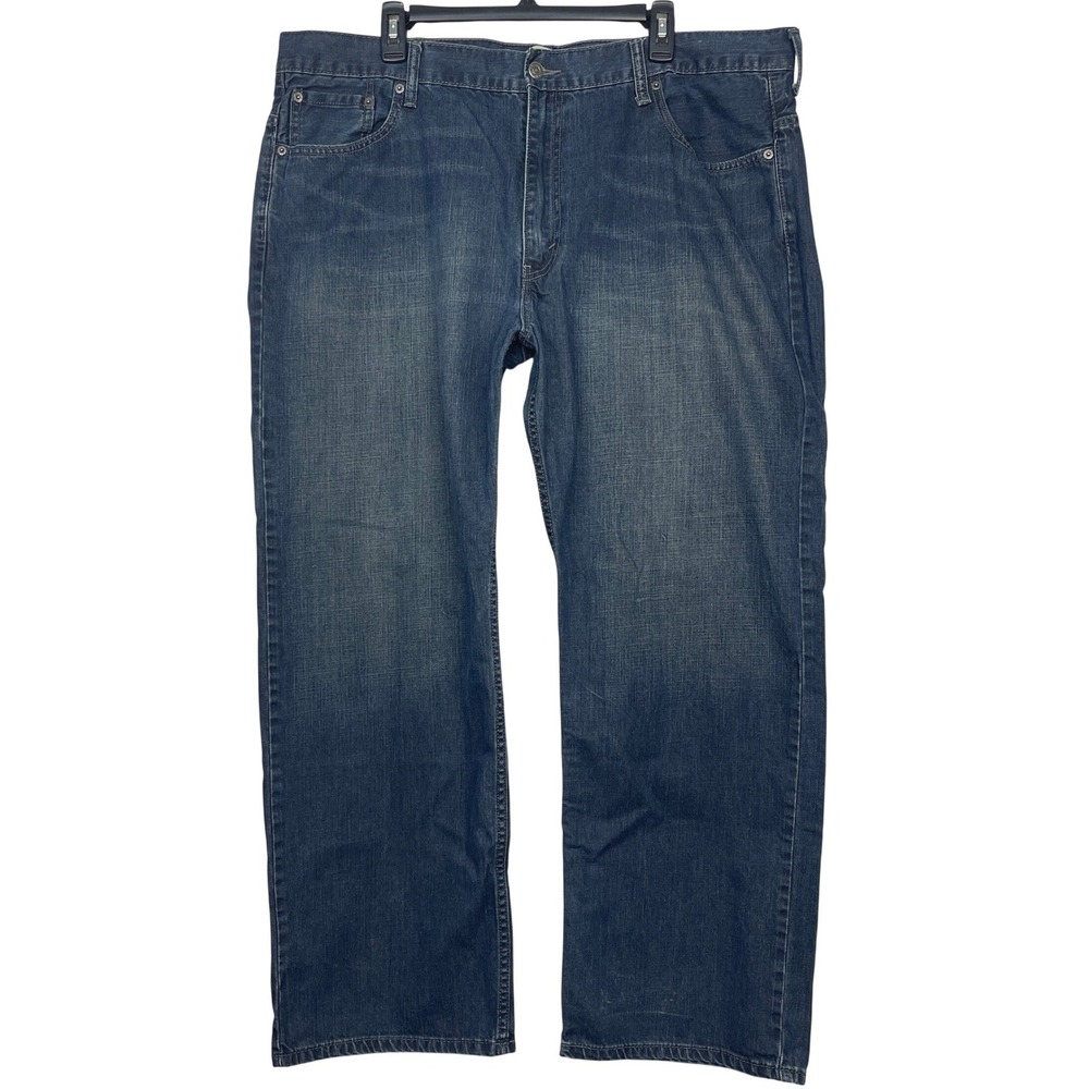 Levis 569 Loose Straight Mens 42x32 Baggy Wide Dark Wash Denim Blue Jeans Y2K